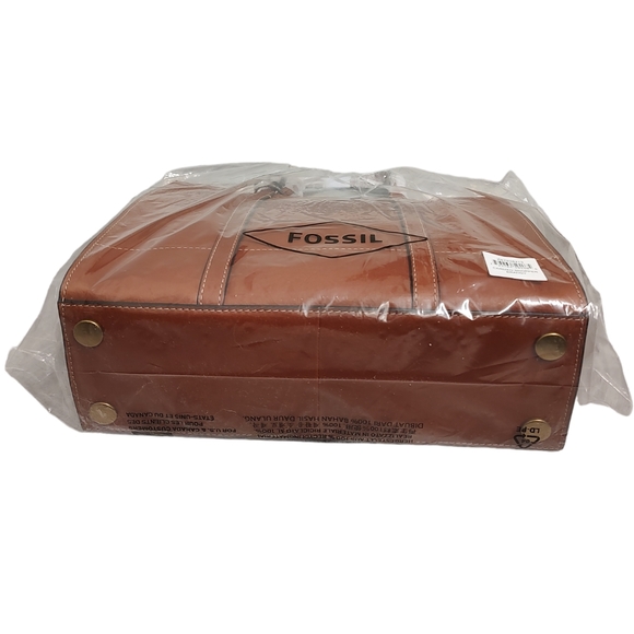 FOSSIL Carmen Shopper Tote Crossbody Leather Brandy Brown ZB7938213 - Picture 15 of 16